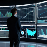 A professional data analyst, fully clothed in a modest business suit, intently examining complex statistical charts and graphs displayed on multiple holographic screens in a sleek, modern data visualization lab. The scene conveys the transformation of chaotic data into clear, actionable insights through descriptive statistics. There are abstract data flows and illuminated insights subtly integrated into the background. The image should feature perfect anatomy, correct proportions, well-formed hands, and proper finger count. This is a high-resolution, professional photography style image, appropriate content, safe for work, with a natural pose and professional dress.