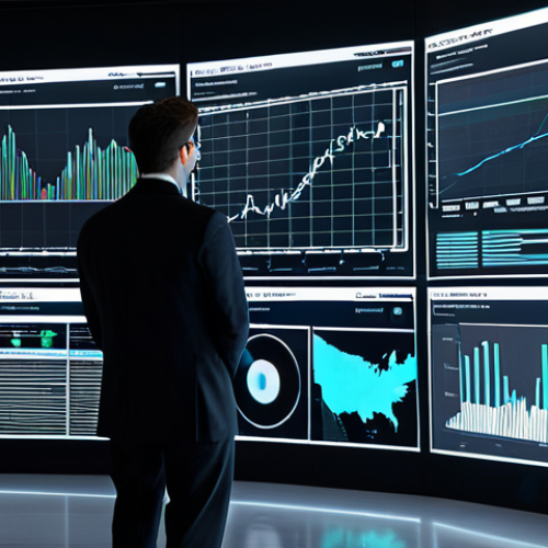 Home 11 A professional data analyst, fully clothed in a modest business suit, intently examining complex statistical charts and graphs displayed on multiple holographic screens in a sleek, modern data visualization lab. The scene conveys the transformation of chaotic data into clear, actionable insights through descriptive statistics. There are abstract data flows and illuminated insights subtly integrated into the background. The image should feature perfect anatomy, correct proportions, well-formed hands, and proper finger count. This is a high-resolution, professional photography style image, appropriate content, safe for work, with a natural pose and professional dress.
