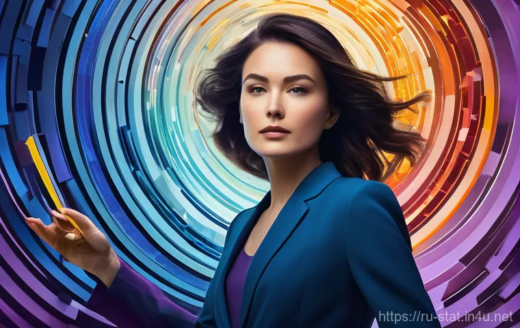 통계분석 직무 만족도 설문 조사 결과 - **Prompt:** A diverse group of four professional data analysts, two men and two women, all dressed i...
