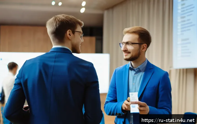 통계분석 전문가 네트워킹 팁 - A professional networking event in Russia focused on data analytics and statistical analysis, set in...