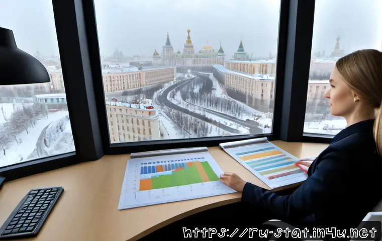 Home 17 통계분석 프로젝트 일정 관리 - Photorealistic project manager in a modern Moscow office organizing a statistical analysis schedule,...